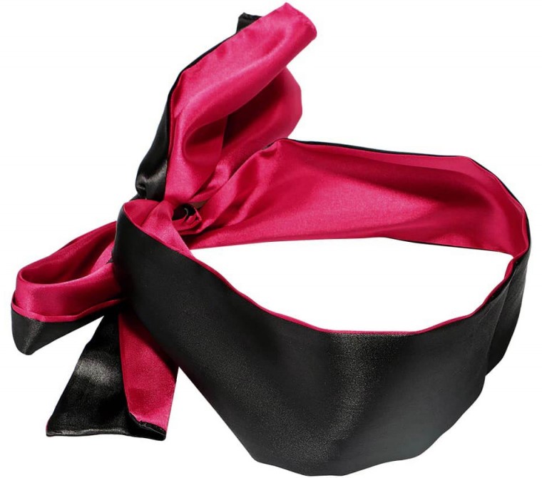 Повязка на глаза черная с бордовым 1805-020